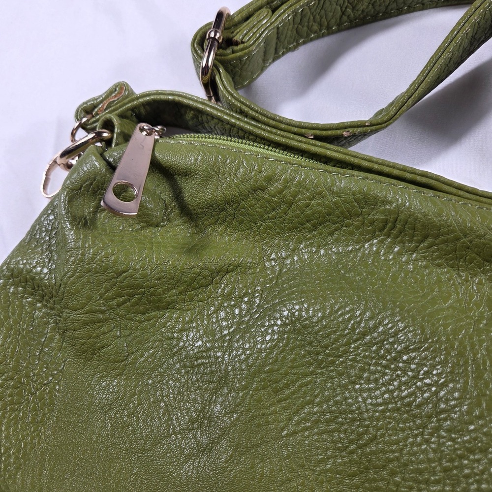 Scarleton Olive Green Pebbled Crossbody Bag Gold Tone Hardware - Picture 2 of 8